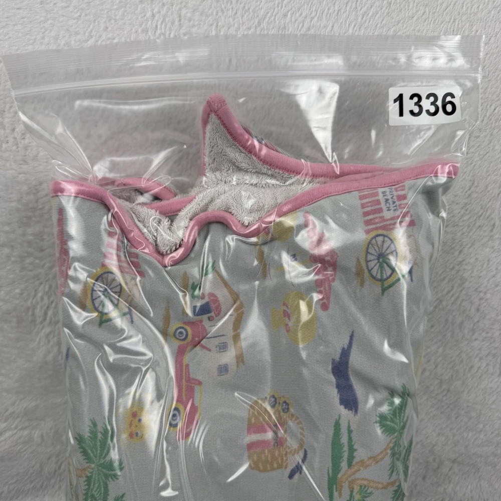 The Beaufort Bonnet Company Bath Towel NS Blue Pink Beach Print Pima - Picture 11 of 11